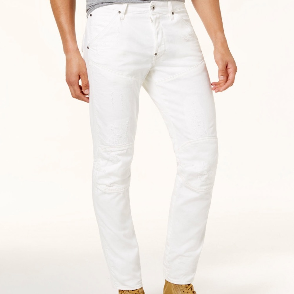 NWT G-Star Raw White Tapered 3D Jeans Sz 36